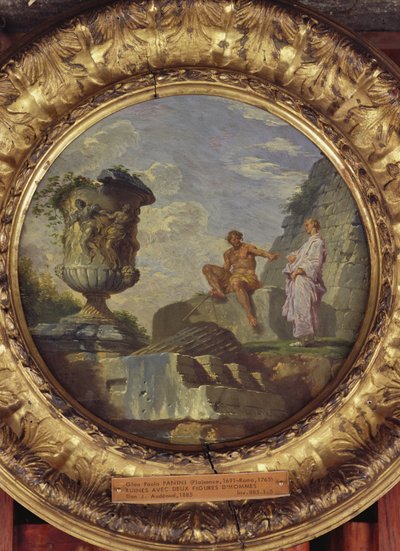 Ruinen mit zwei Männern von Giovanni Paolo Pannini