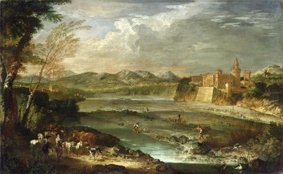 Das Tal von Trebbia mit dem Schloss von Rivalta von Giovanni Paolo Pannini