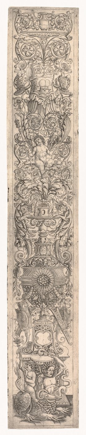 Ornamentale Tafel: Triton von einem Kind geritten von Giovanni Pietro da Birago