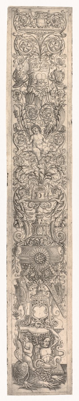 Ornamentales Panel: Triton, von einem Kind geritten, ca. 1505-1515 von Giovanni Pietro da Birago