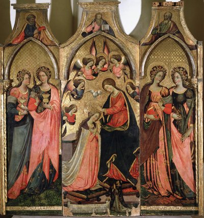 Triptychon der Krönung der Jungfrau - Gemälde von Giovanni da Gaeta (aktiv um 1449-1472) 15. Jahrhundert Gaeta, Museo Diocesano von Giovanni da Gaeta