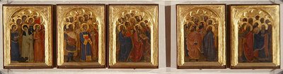Predella, Polyptychon der Heiligen, Jungfrauen und Märtyrer (Tempera auf Holz) von Giovanni da Milano