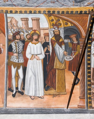Geschichten der Passion Christi: Pilatus verurteilt Jesus und wäscht seine Hände von Giovanni di Cherasco Botoneri