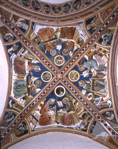 Die Ärzte im Tempel, die Evangelisten und acht Propheten, aus dem Kapellengewölbe (Fresko) von Giovanni di Corraduccio