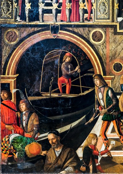 Die wunderbare Heilung der Tochter von Benvegnudo da San Polo dank einer Kreuzreliquie, um 1502 von Giovanni di Niccolo Mansueti
