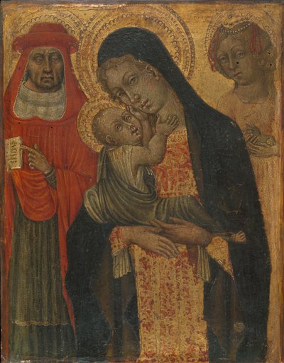 Madonna mit Kind und den Heiligen Hieronymus und Agnes, ca. 1465 von Giovanni di Paolo
