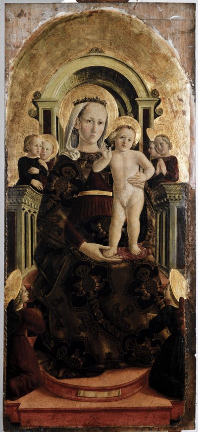 Jungfrau und Kind - Öl auf Holz von Girolamo Giovanni