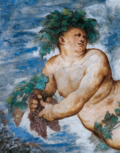 Allegorie des Herbstes, Detail der Fresken von Girolamo Romanino, im Auftrag von Bernardo Clesio von Girolamo Romanino