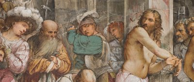 Zentrales Schiff, fünfter südlicher Spann, Geißelung Christi von Girolamo Romanino