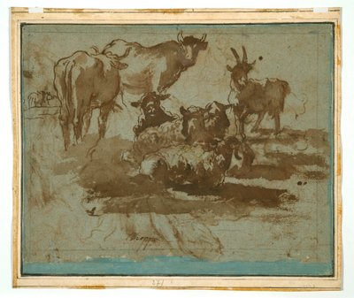 Jupiter, Juno und Io (recto); Tierstudien (verso) von Girolamo Troppa