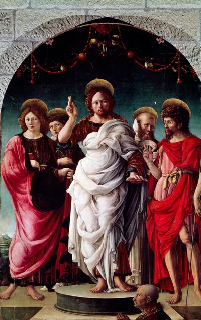 Segnender Erlöser, von Girolamo da Cremona (ca. von Girolamo da (attr. to) Cremona