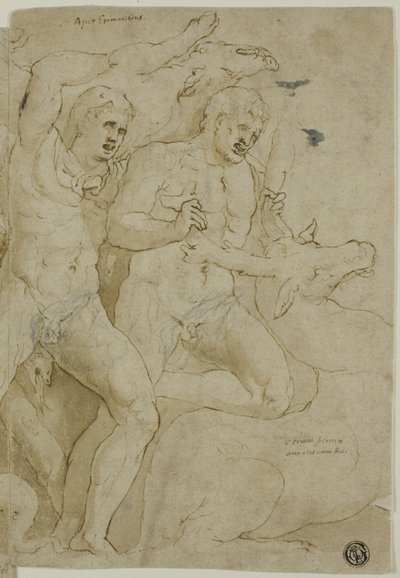 Antikes Sarkophagrelief mit den Arbeiten des Herkules von Girolamo da Carpi