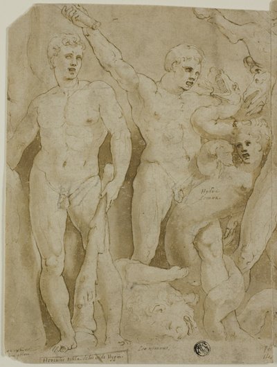 Antikes Sarkophagrelief mit den Arbeiten des Herkules von Girolamo da Carpi