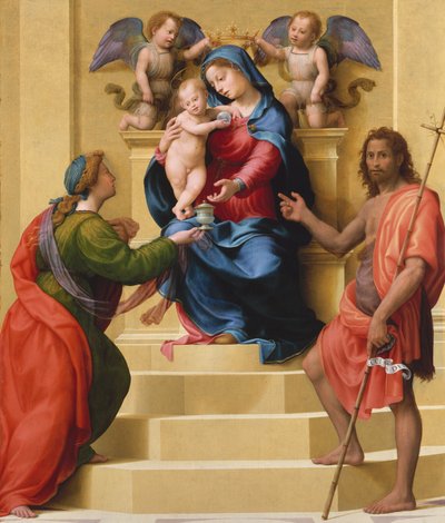Madonna und Kind auf dem Thron mit den Heiligen Maria Magdalena und Johannes dem Täufer, ca. 1523 von Giuliano Bugiardini