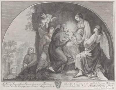 Anbetung Christi durch den heiligen Franziskus, 1723-59 von Giuliano Giampiccoli