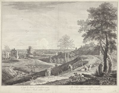 Landschaft mit Hirten und Pilgern von Giuliano Giampiccoli