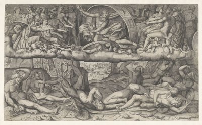 Kampf der Götter und Giganten von Giulio Bonasone (attributed to)