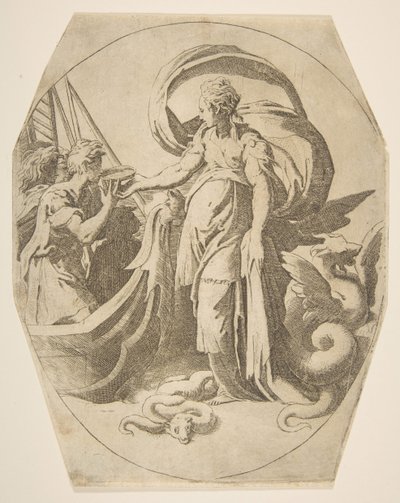 Circe und die Gefährten des Odysseus, 16. Jahrhundert von Giulio Bonasone