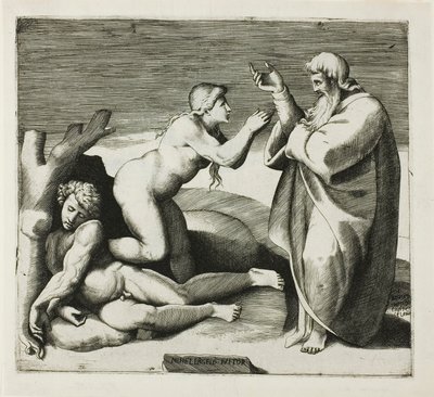 Die Erschaffung Evas von Giulio Bonasone