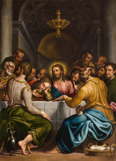 Kapelle des Allerheiligsten Sakraments, zweiter Spann Nordseite, Giulio Campi, Letztes Abendmahl 1569 von Giulio Campi