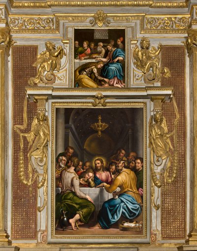 Kapelle des Heiligen Sakraments, zweites nördliches Joch, Giulio Campi, Das letzte Abendmahl 1569, Giulio Campi, Abendessen im Haus von Simone 1569 von Giulio Campi