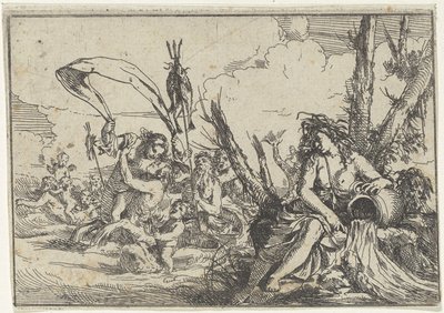 Wasser (Naiade mit Wasserkanne und Tritonen) (Die vier Elemente) von Giulio Carpioni (I)