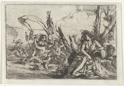Wasser Naiade mit Wasserkrug und Tritonen Die vier Elemente (Serientitel) von Giulio Carpioni (I)