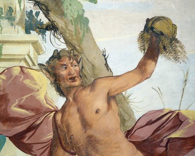Nymphe Korsika verfolgt von Satyr, der ihre Perücke abzieht, von Giulio Carpioni von Giulio Carpioni