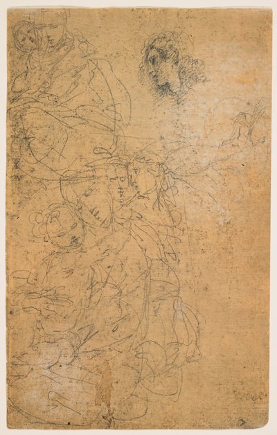 Studien der Madonna mit Kind (recto); Kniende Jungfrau (verso) von Giulio Cesare Procaccini
