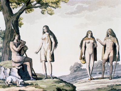 Kostüme der alten Germanen, Gravur aus Alte und moderne Kostüme von Giulio Ferrario von Giulio Ferrario