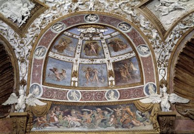 Bezel von der Decke des Saals der Adler im Palast des Tè in Mantua von Giulio Romano