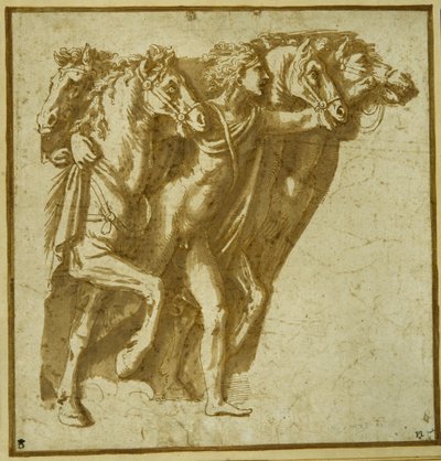 Morgendämmerung: Apollo mit den Pferden der Sonne von Giulio Romano