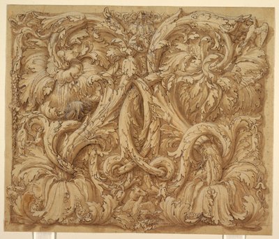 Entwurf für Akanthus-Ranken mit Tieren und Vögeln von Giulio Romano