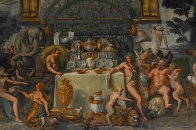 Fresko (Detail) aus der Kammer von Amor und Psyche von Giulio Romano