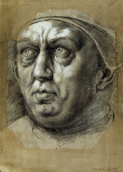 Kopf von Papst Leo X. von Giulio Romano