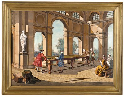Eine kaiserliche Plakette der Billardspieler, ca. 1752-55 von Giuseppe (after) Zocchi