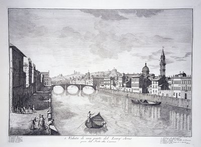 Blick auf einen Teil des Flusses Arno von Giuseppe (after) Zocchi