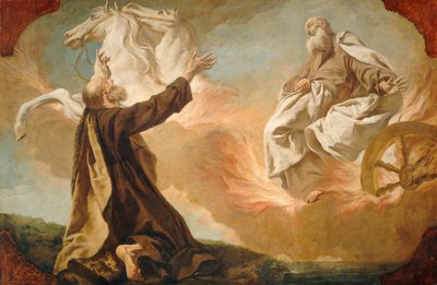 Elija wird in einem Feuerwagen aufgenommen (ca. 1740-1755) von Giuseppe Angeli