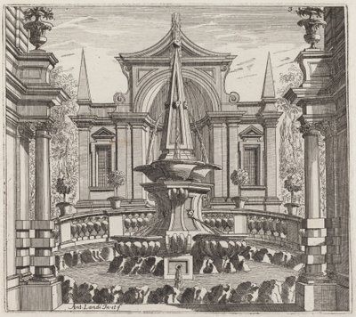 Fantastischer Garten mit einem Brunnen und einem Gartenpavillon von Giuseppe Antonio Landi