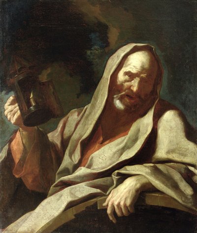 Diogenes (ca. 412-323 v. Chr.) mit seiner Laterne, ca. 1720-40 von Giuseppe Antonio Petrini