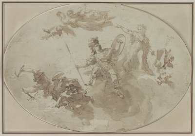 Deckenstudie: Allegorie von Frieden und Krieg, um 1800 von Giuseppe Bernardino Bison