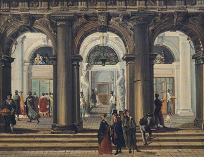 Eingang zur Marciana-Bibliothek in Venedig von Giuseppe Bernardino Bison