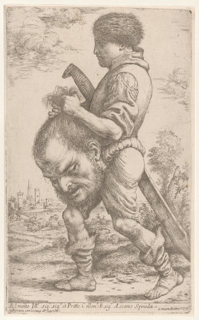 David trägt den Kopf von Goliath, den er an den Haaren hält von Giuseppe Caletti