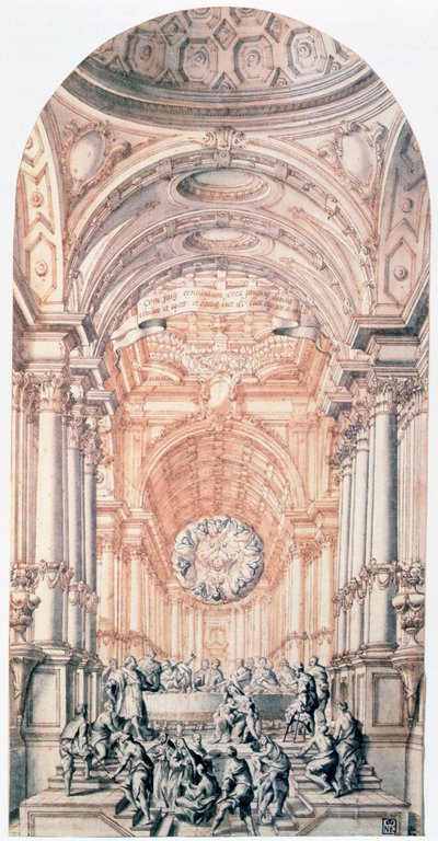 Projektentwurf für die Evangelienstadt, ca. 1716-1756 von Giuseppe Galli Bibiena