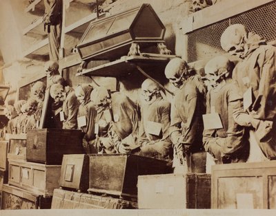 Detail der Katakomben der Kapuzinermönche in Palermo von Giuseppe Incorpora