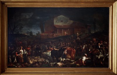 Der Jahrmarkt in Poggio a Caiano in der Toskana, Italien von Giuseppe Maria Crespi
