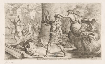 Geist von Kreusa erscheint Aeneas (Aeneam alloquitur simulacrum et umbra creusae) (Omzwervingen van Aeneas) (L