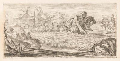 Polyphemus verfolgt die Flotte des Aeneas (Omzwervingen van Aeneas, L