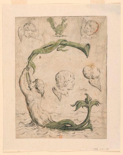 Probedrucke für vier Platten von "Alfabeto in Sogno" [Traumalphabet]: Buchstabe G von Giuseppe Maria Mitelli