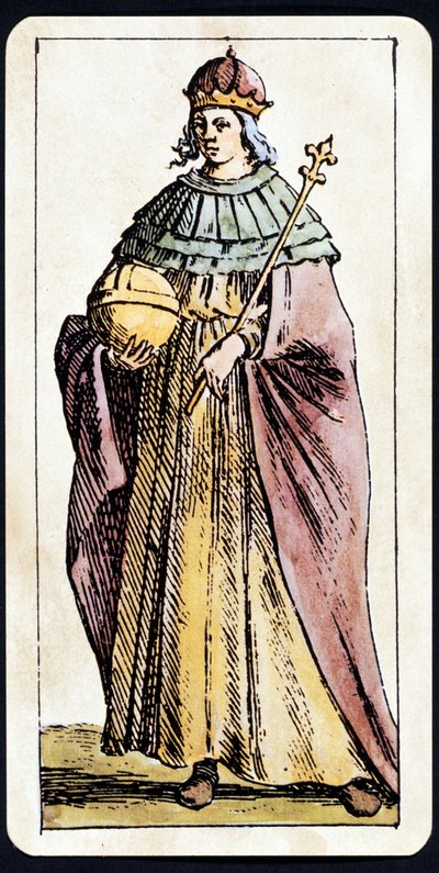 Die Päpstin Johanna dargestellt auf einem Tarotspielmanuskript von C.M. Mitelli von Giuseppe Maria Mitelli